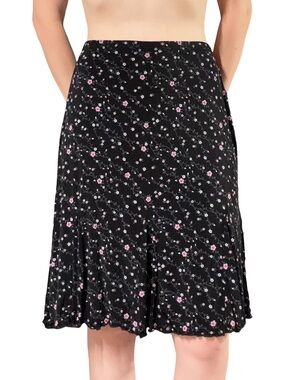 Dressbarn | Slinky High Waisted Dainty Floral Print Knee Length Skirt